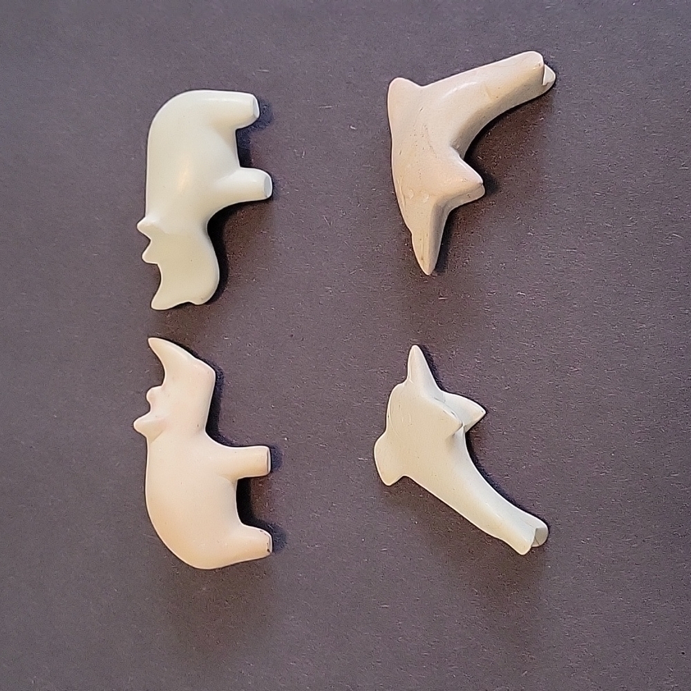 VINTAGE SOAPSTONE AFRICAN SAFARI ANIMAL PAPER WEIGHT SET